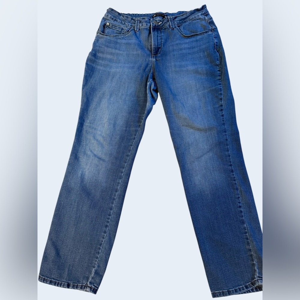 Lee Perfect Fit Straight Leg Jeans Size 33 Medium Blue Wash
